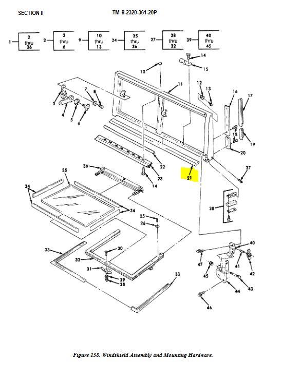 Windshield Assembly Bottom Cowl Gasket Seal M35A2 M54A2 M809